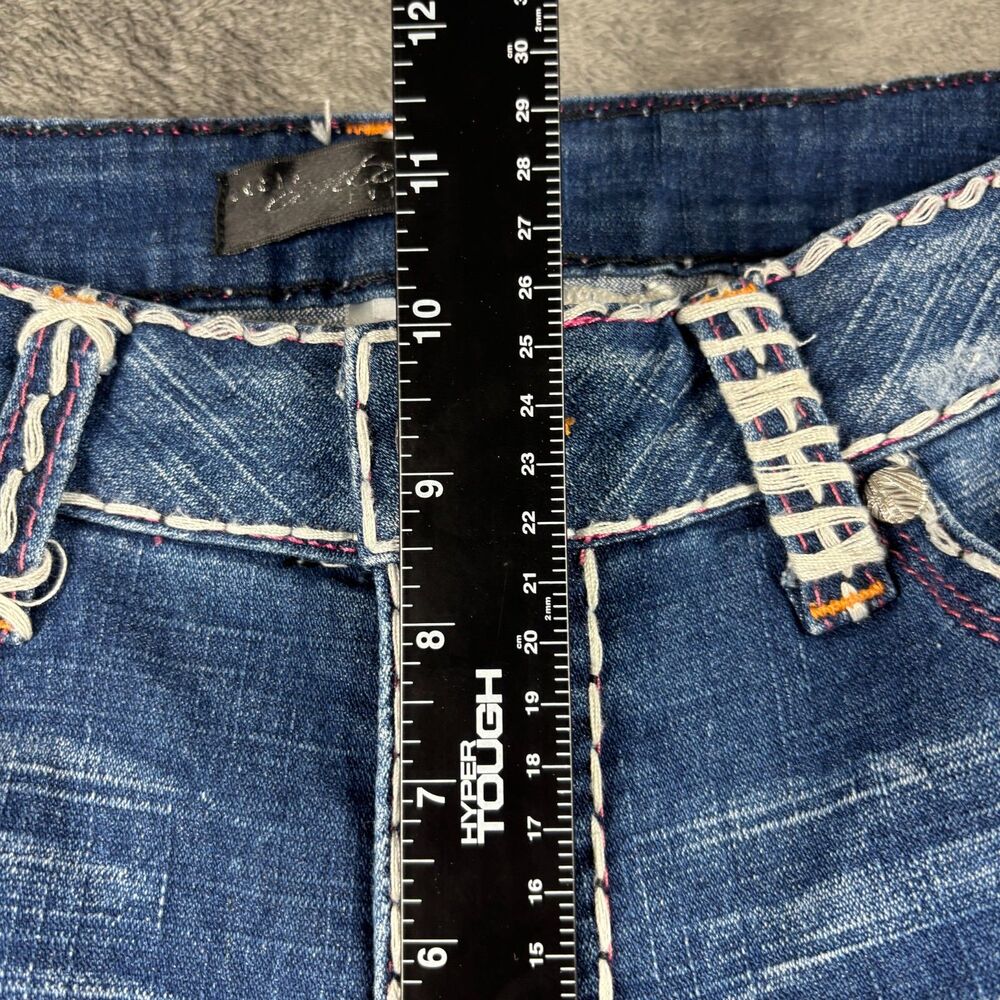 Cache Contour Collection Women Jeans Vintage Y2K Thick Stitch Flare Size 12 M261 - Picture 6 of 10